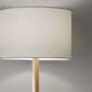 Natural Solid Wood Floor Lamp With White Linen Drum Shade By Homeroots | Floor Lamps | Modishstore - 8