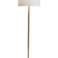 Natural Solid Wood Floor Lamp With White Linen Drum Shade By Homeroots | Floor Lamps | Modishstore - 3