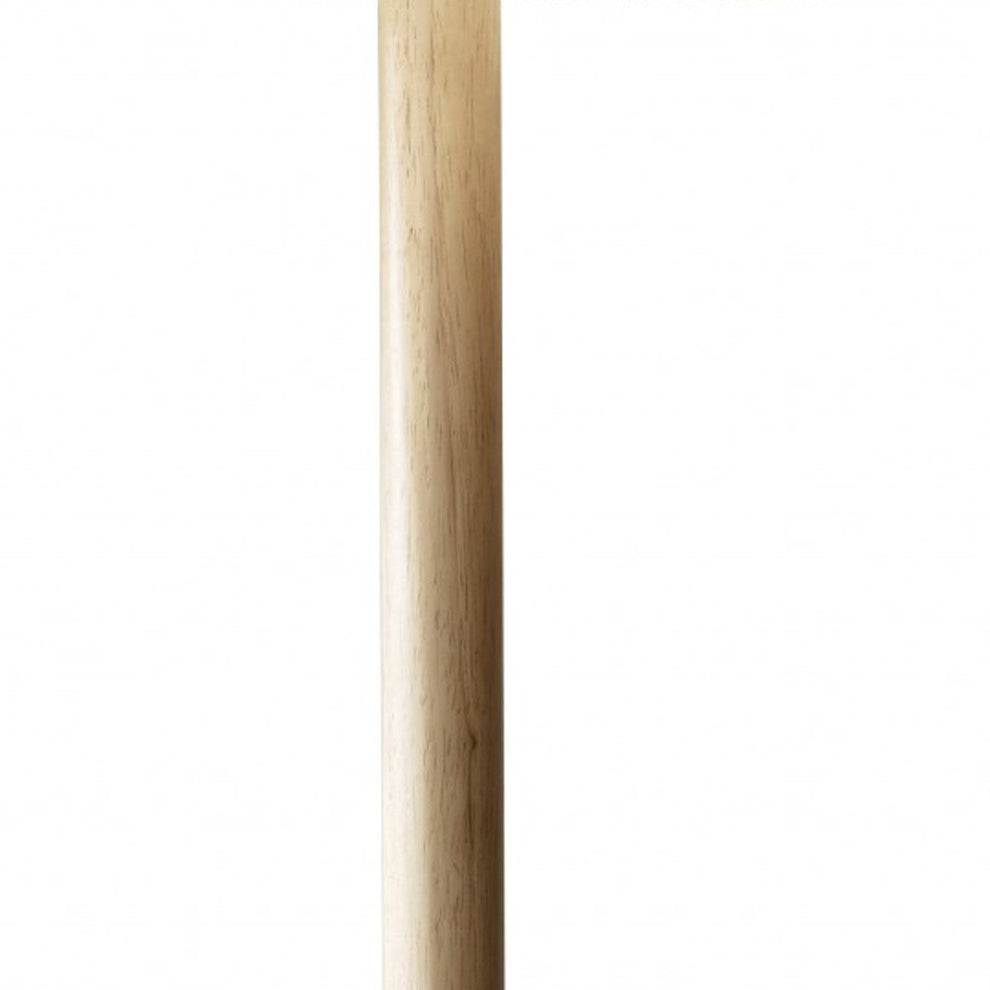 Natural Solid Wood Floor Lamp With White Linen Drum Shade By Homeroots | Floor Lamps | Modishstore - 4