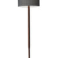 Brown And Black Solid Wood Floor Lamp With Dark Gray Fabric Drum Shade By Homeroots | Floor Lamps | Modishstore - 2