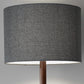 Brown And Black Solid Wood Floor Lamp With Dark Gray Fabric Drum Shade By Homeroots | Floor Lamps | Modishstore - 8