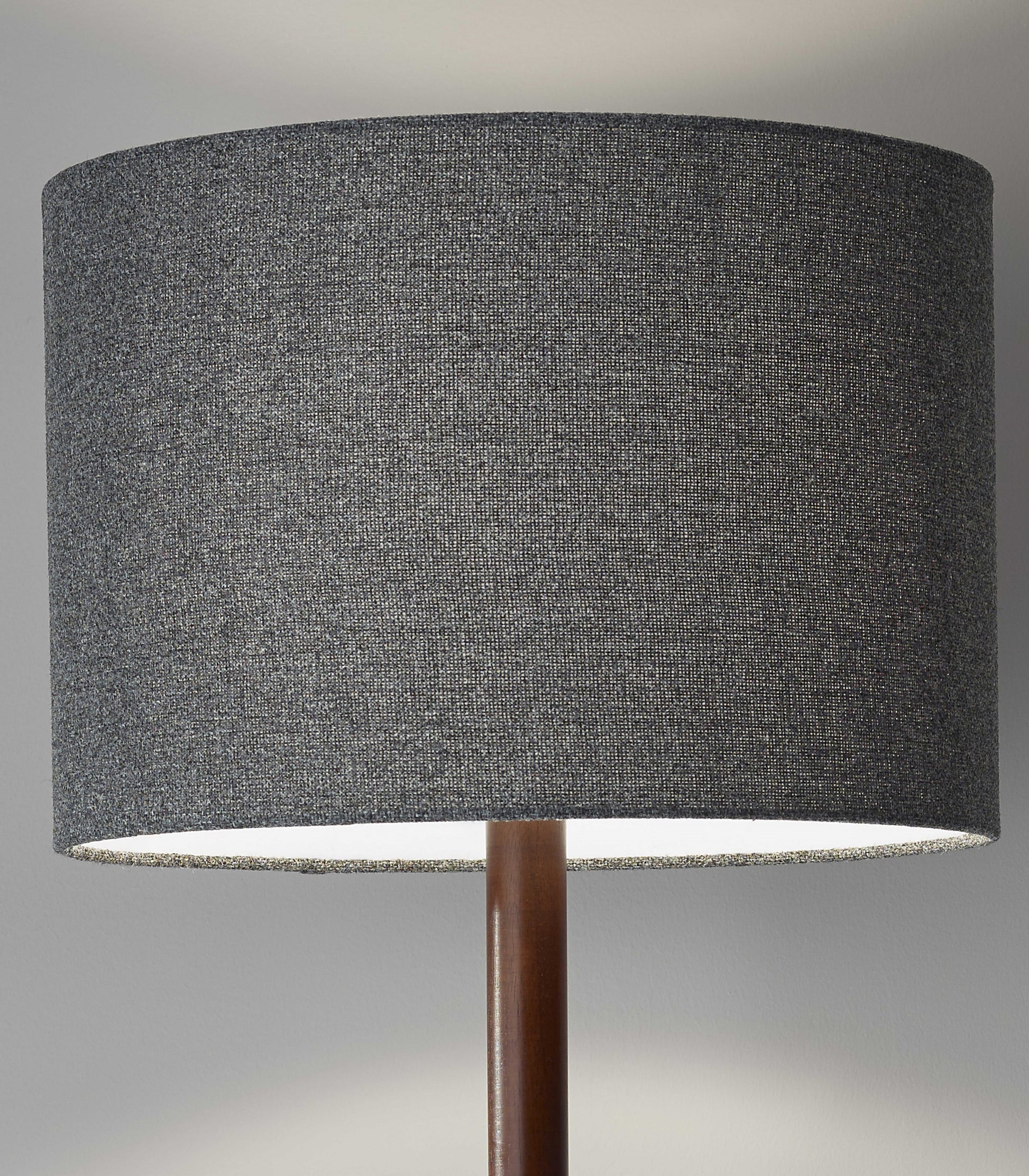 Brown And Black Solid Wood Floor Lamp With Dark Gray Fabric Drum Shade By Homeroots | Floor Lamps | Modishstore - 8