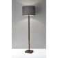 Brown And Black Solid Wood Floor Lamp With Dark Gray Fabric Drum Shade By Homeroots | Floor Lamps | Modishstore - 7