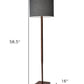 Brown And Black Solid Wood Floor Lamp With Dark Gray Fabric Drum Shade By Homeroots | Floor Lamps | Modishstore - 5