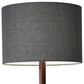 Brown And Black Solid Wood Floor Lamp With Dark Gray Fabric Drum Shade By Homeroots | Floor Lamps | Modishstore - 4