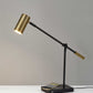 Black Metal Swing Arm LED Desk Lamp With USB And Antiqued Gold Cylinder Shade By Homeroots | Table Lamps | Modishstore - 7