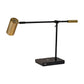 Black Metal Swing Arm LED Desk Lamp With USB And Antiqued Gold Cylinder Shade By Homeroots | Table Lamps | Modishstore - 4