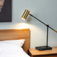 Black Metal Swing Arm LED Desk Lamp With USB And Antiqued Gold Cylinder Shade By Homeroots | Table Lamps | Modishstore - 1