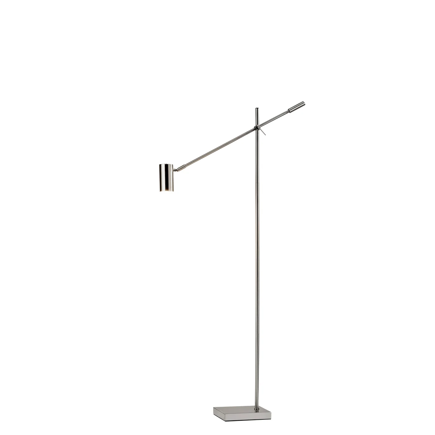 Silver LED Task Floor Lamp With Silver Metal Drum Shade By Homeroots | Floor Lamps | Modishstore - 3