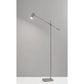 Silver LED Task Floor Lamp With Silver Metal Drum Shade By Homeroots | Floor Lamps | Modishstore - 6