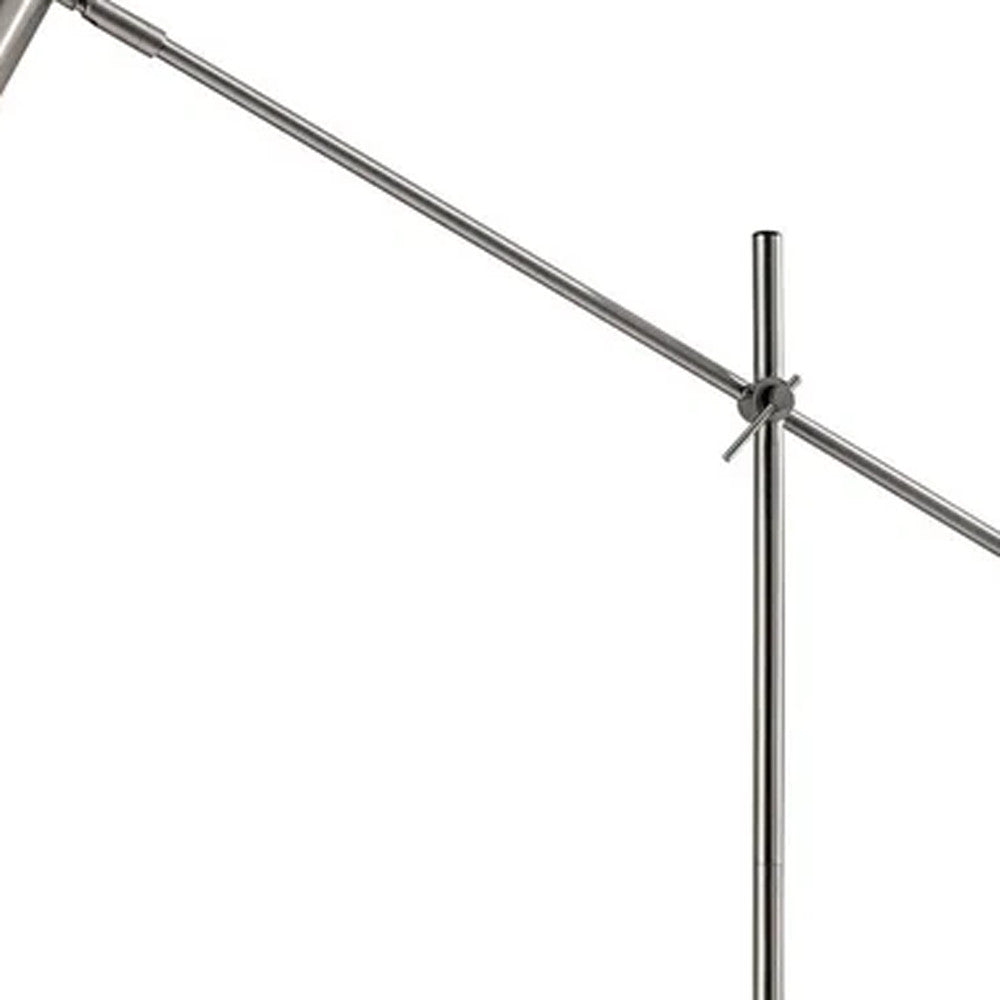Silver LED Task Floor Lamp With Silver Metal Drum Shade By Homeroots | Floor Lamps | Modishstore - 4