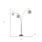 Silver Three Light Tree Floor Lamp With White Linen Drum Shade By Homeroots | Floor Lamps | Modishstore - 6
