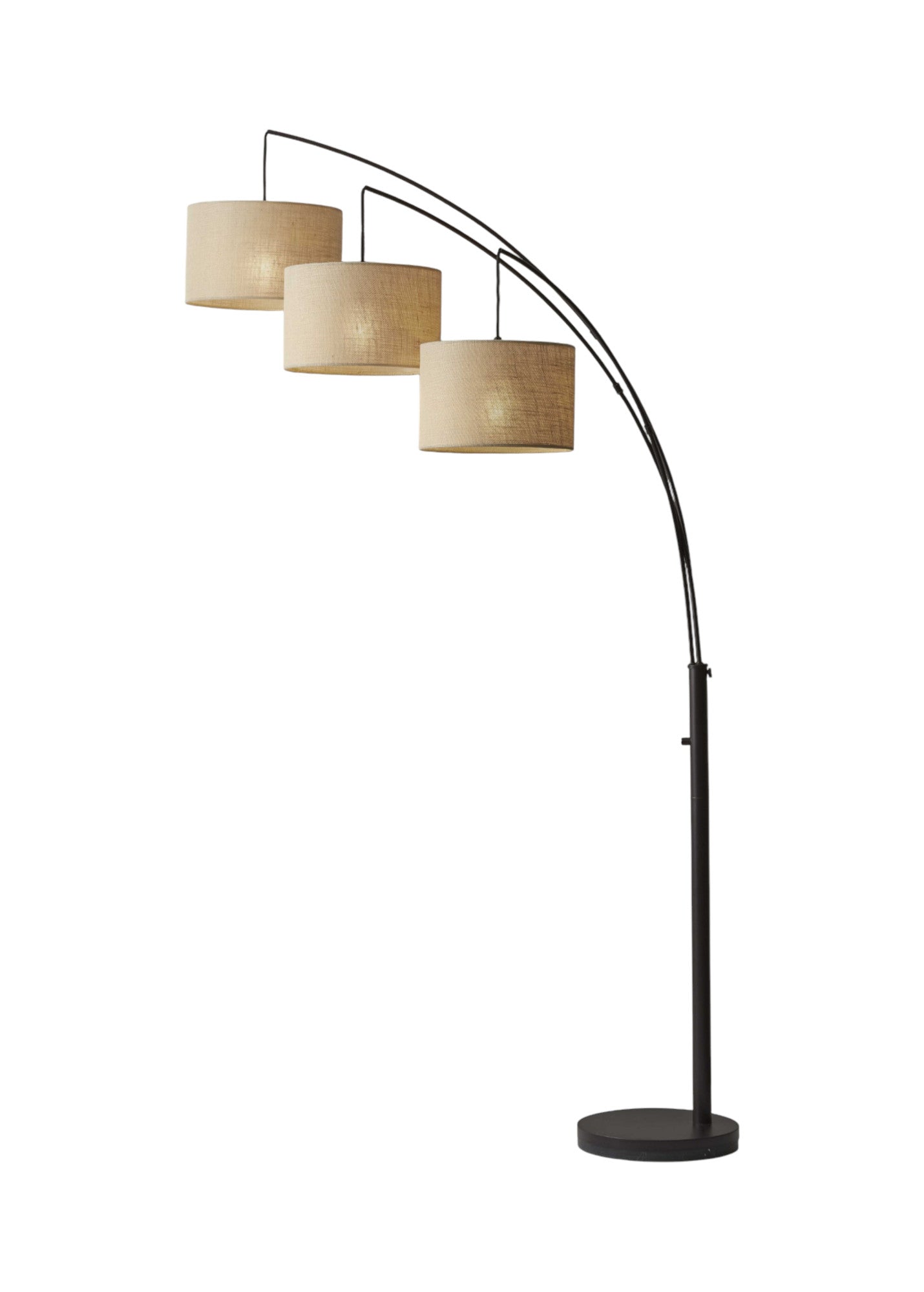 Bronze Three Light Tree Floor Lamp With Beige Burlap Drum Shade By Homeroots | Floor Lamps | Modishstore - 3