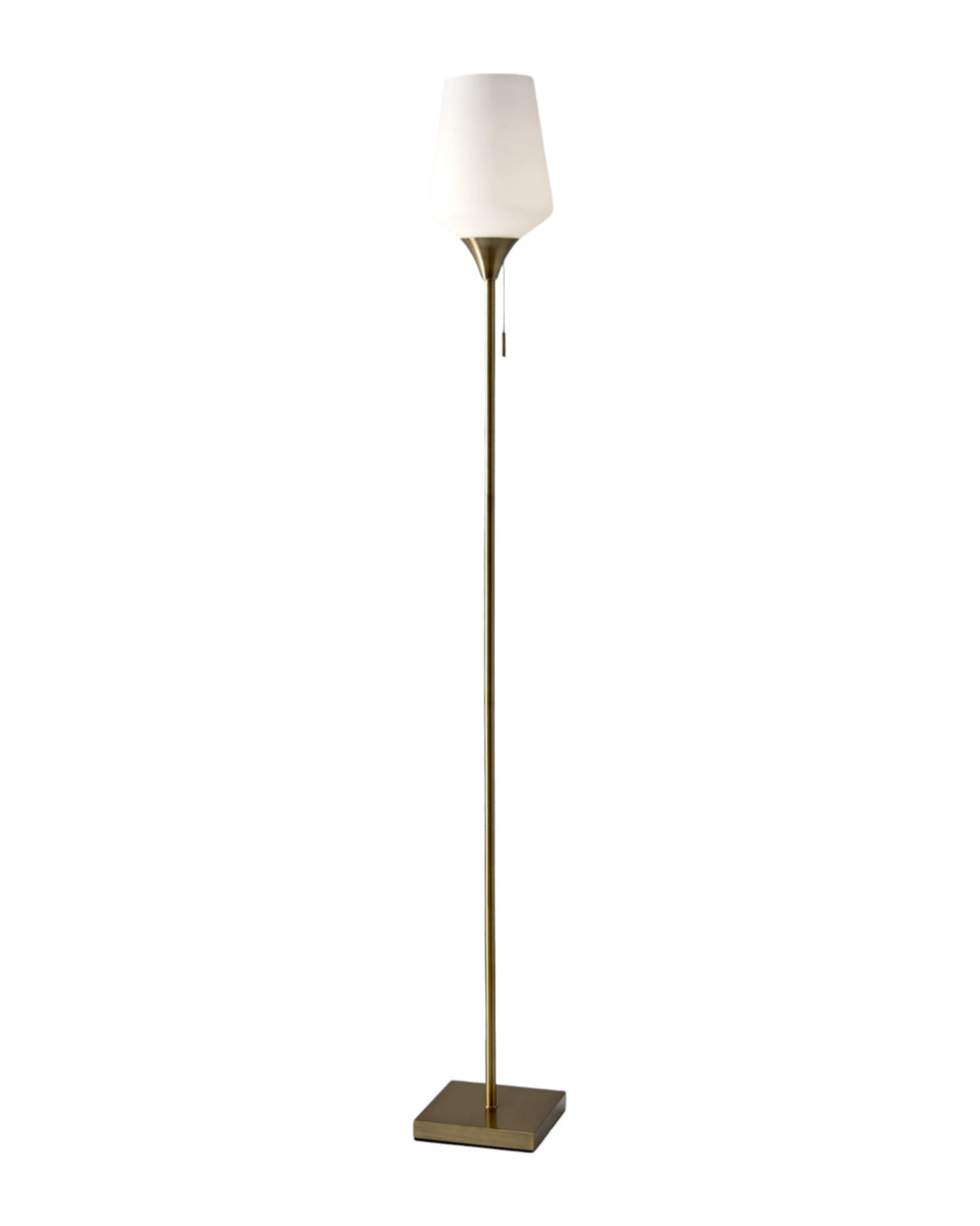 Brass Metal Torchiere Floor Lamp With White Glass Novelty Shade By Homeroots | Floor Lamps | Modishstore - 2