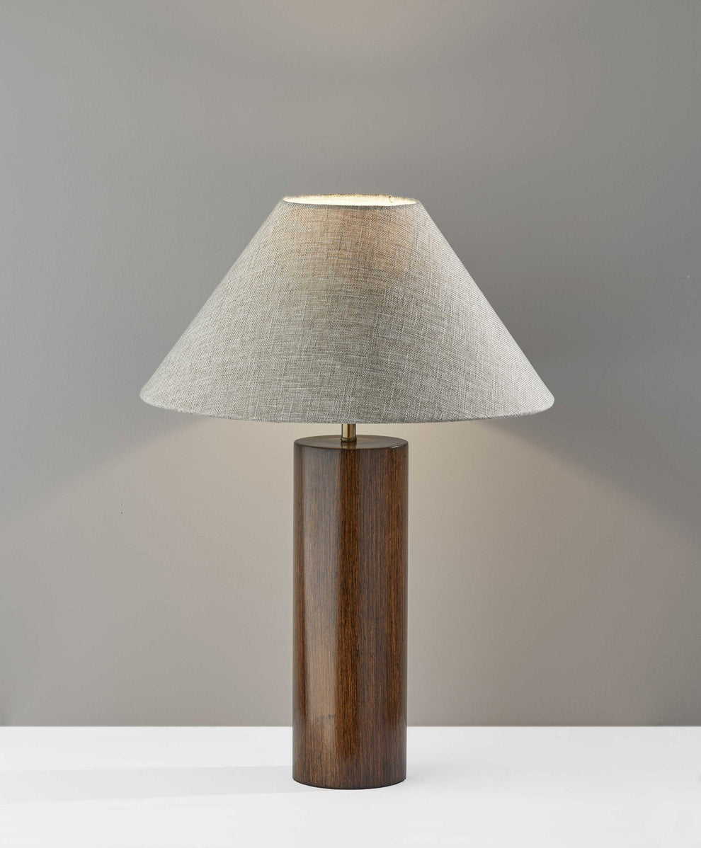 Canopy Walnut Wood Block Table Lamp By Homeroots | Table Lamps | Modishstore - 3