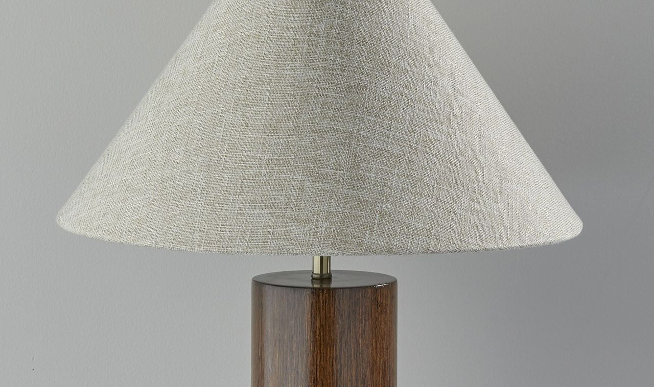 Canopy Walnut Wood Block Table Lamp By Homeroots | Table Lamps | Modishstore - 4