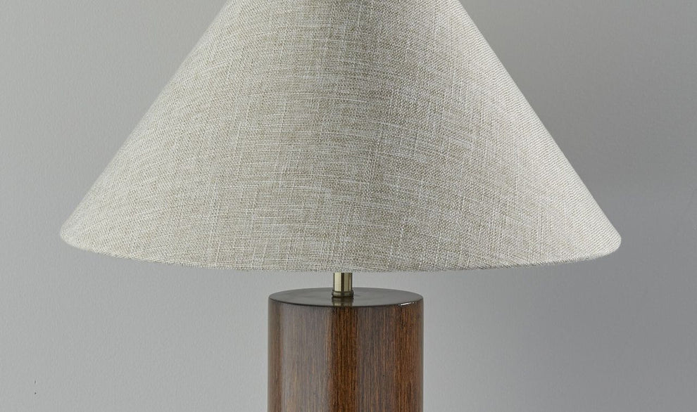 Canopy Walnut Wood Block Table Lamp By Homeroots | Table Lamps | Modishstore - 4