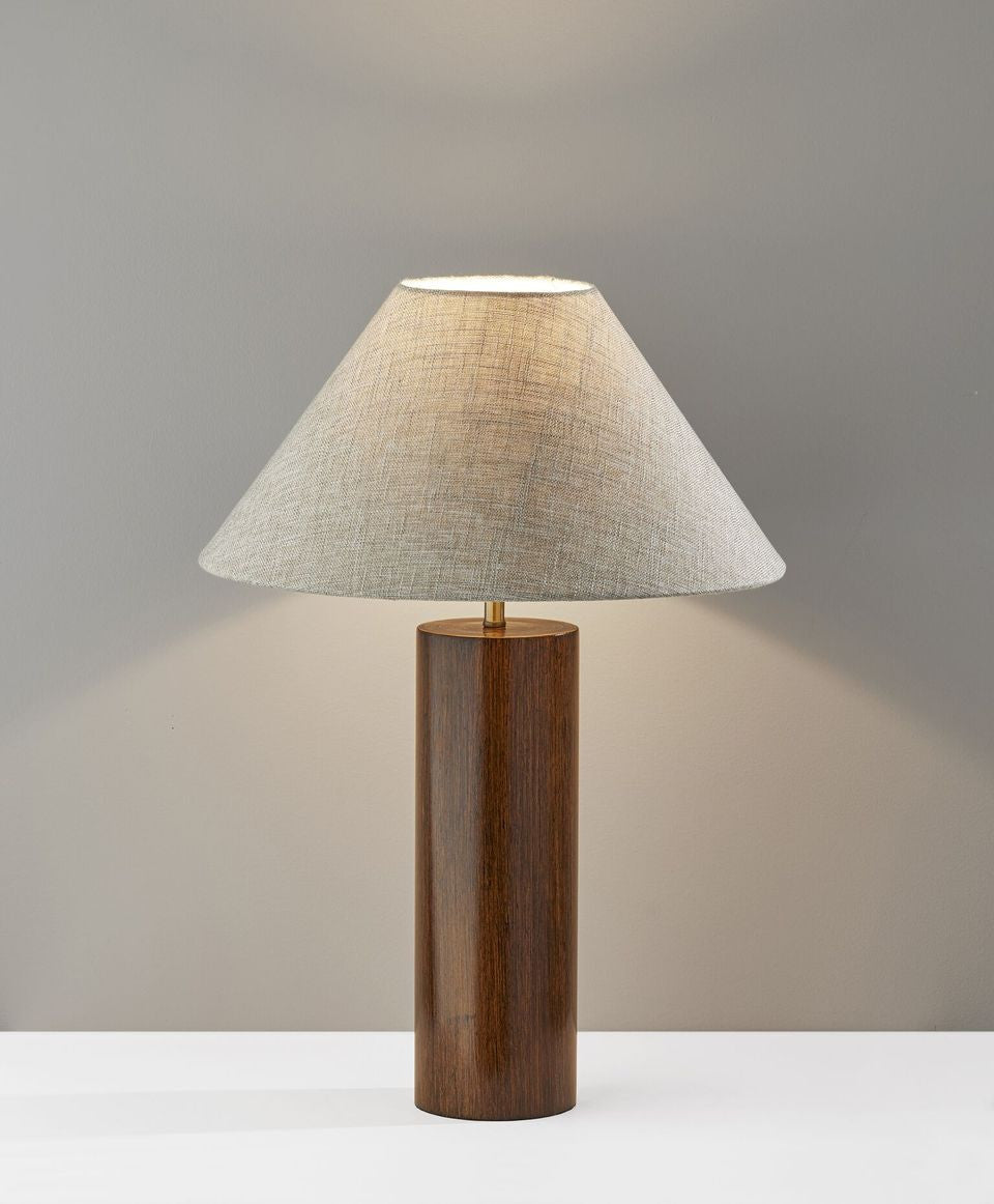 Canopy Walnut Wood Block Table Lamp By Homeroots | Table Lamps | Modishstore - 5