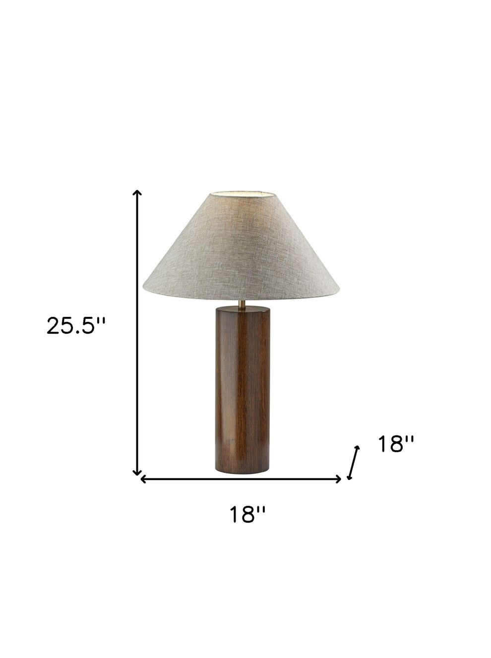 Canopy Walnut Wood Block Table Lamp By Homeroots | Table Lamps | Modishstore - 7