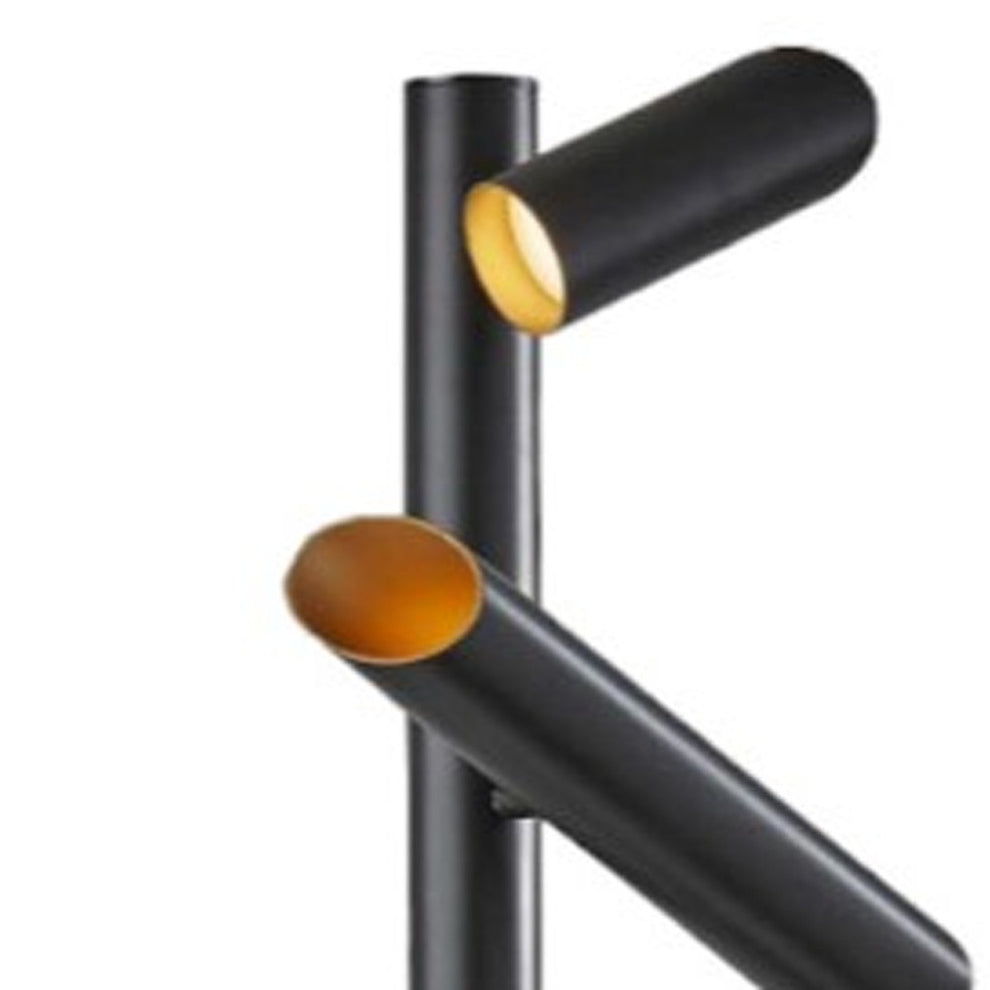 Black LED Tree Floor Lamp With Four Black Metal Cylinder Shades By Homeroots | Floor Lamps | Modishstore - 3