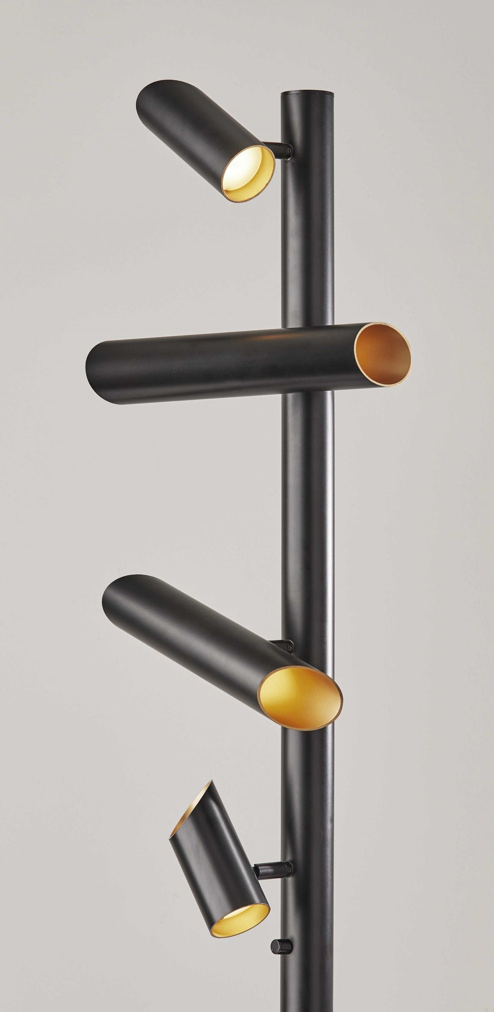 Black LED Tree Floor Lamp With Four Black Metal Cylinder Shades By Homeroots | Floor Lamps | Modishstore - 7