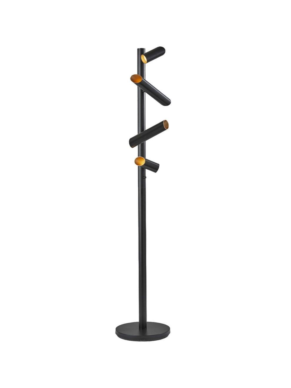 Black LED Tree Floor Lamp With Four Black Metal Cylinder Shades By Homeroots | Floor Lamps | Modishstore - 2