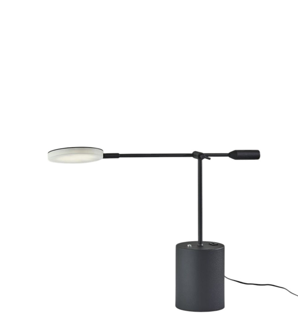 Black Metal LED Light Changing Swing Arm Floor Lamp By Homeroots | Floor Lamps | Modishstore - 4