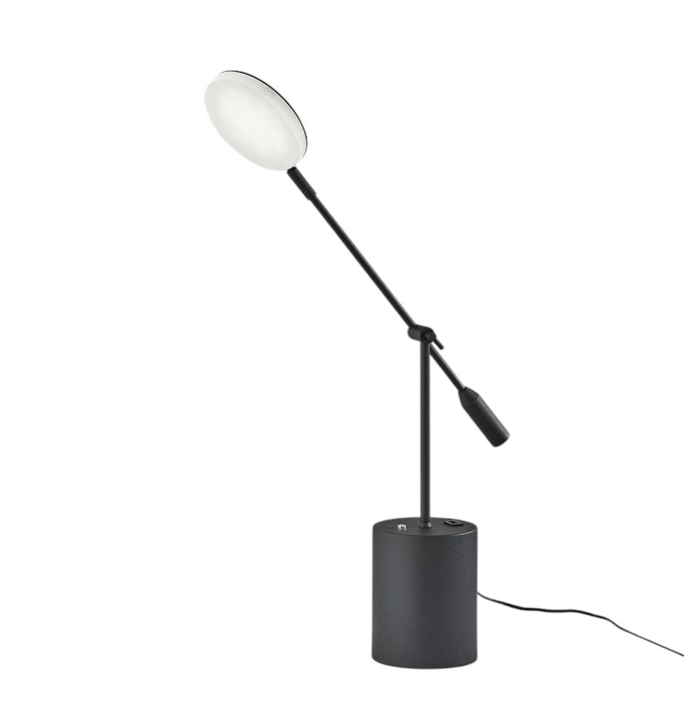 Black Metal LED Light Changing Swing Arm Floor Lamp By Homeroots | Floor Lamps | Modishstore - 3