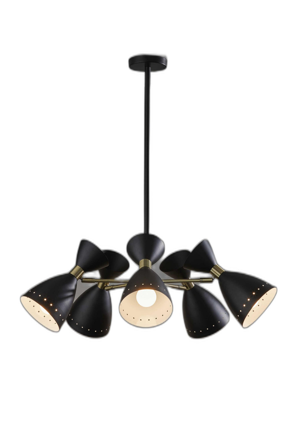 Cinco Diabolo Adjustable Black Metal Pendant By Homeroots | Planters, Troughs & Cachepots | Modishstore - 2