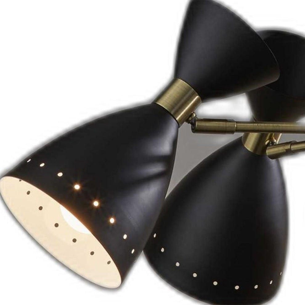 Cinco Diabolo Adjustable Black Metal Pendant By Homeroots | Planters, Troughs & Cachepots | Modishstore - 5