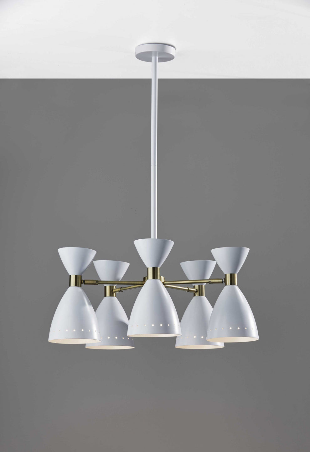 Cinco Diabolo Adjustable White Metal Pendant By Homeroots | Planters, Troughs & Cachepots | Modishstore - 4