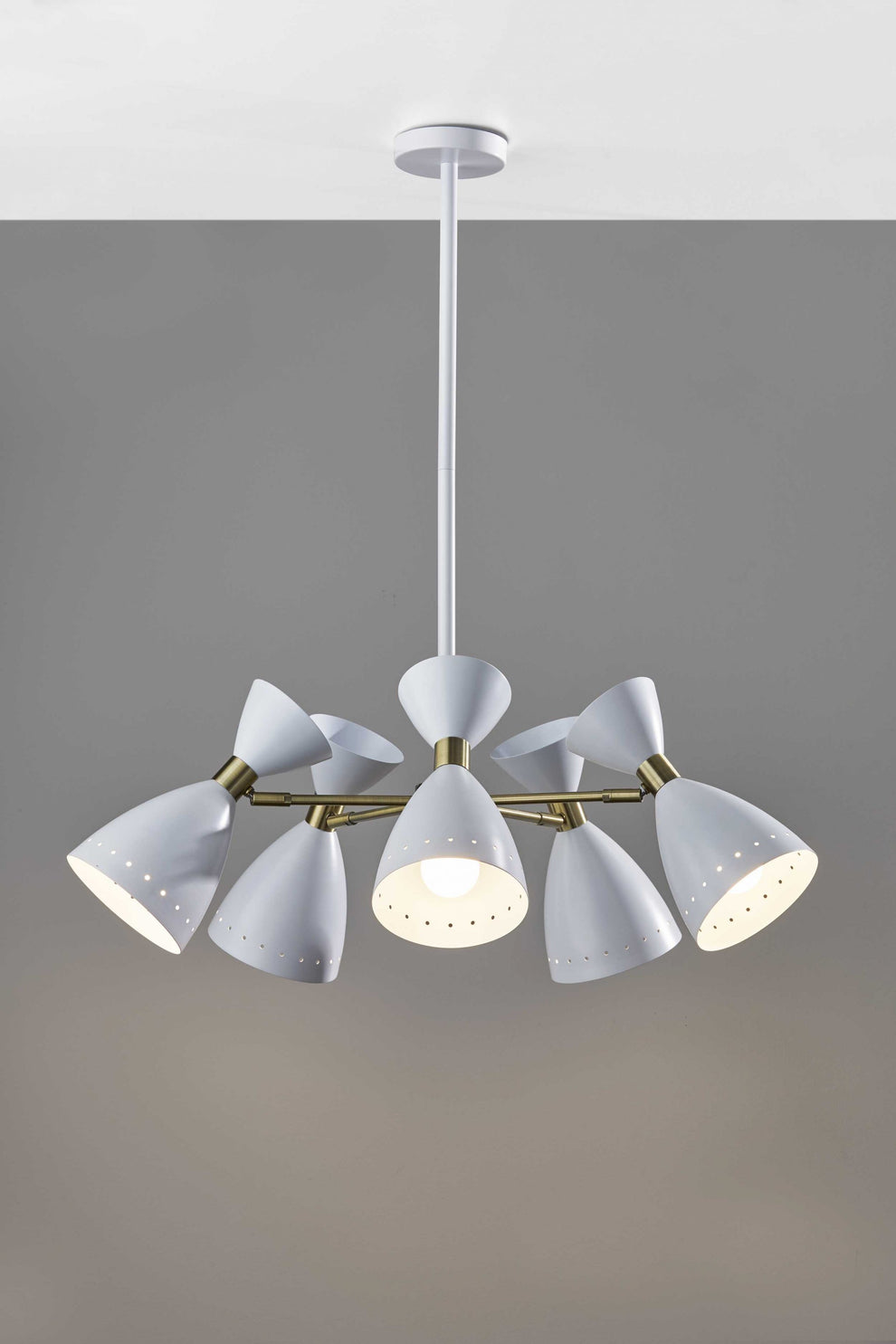 Cinco Diabolo Adjustable White Metal Pendant By Homeroots | Planters, Troughs & Cachepots | Modishstore - 6