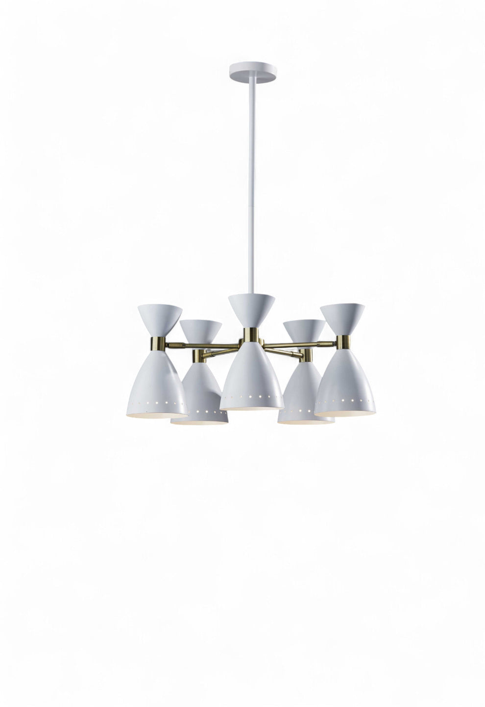 Cinco Diabolo Adjustable White Metal Pendant By Homeroots | Planters, Troughs & Cachepots | Modishstore - 2