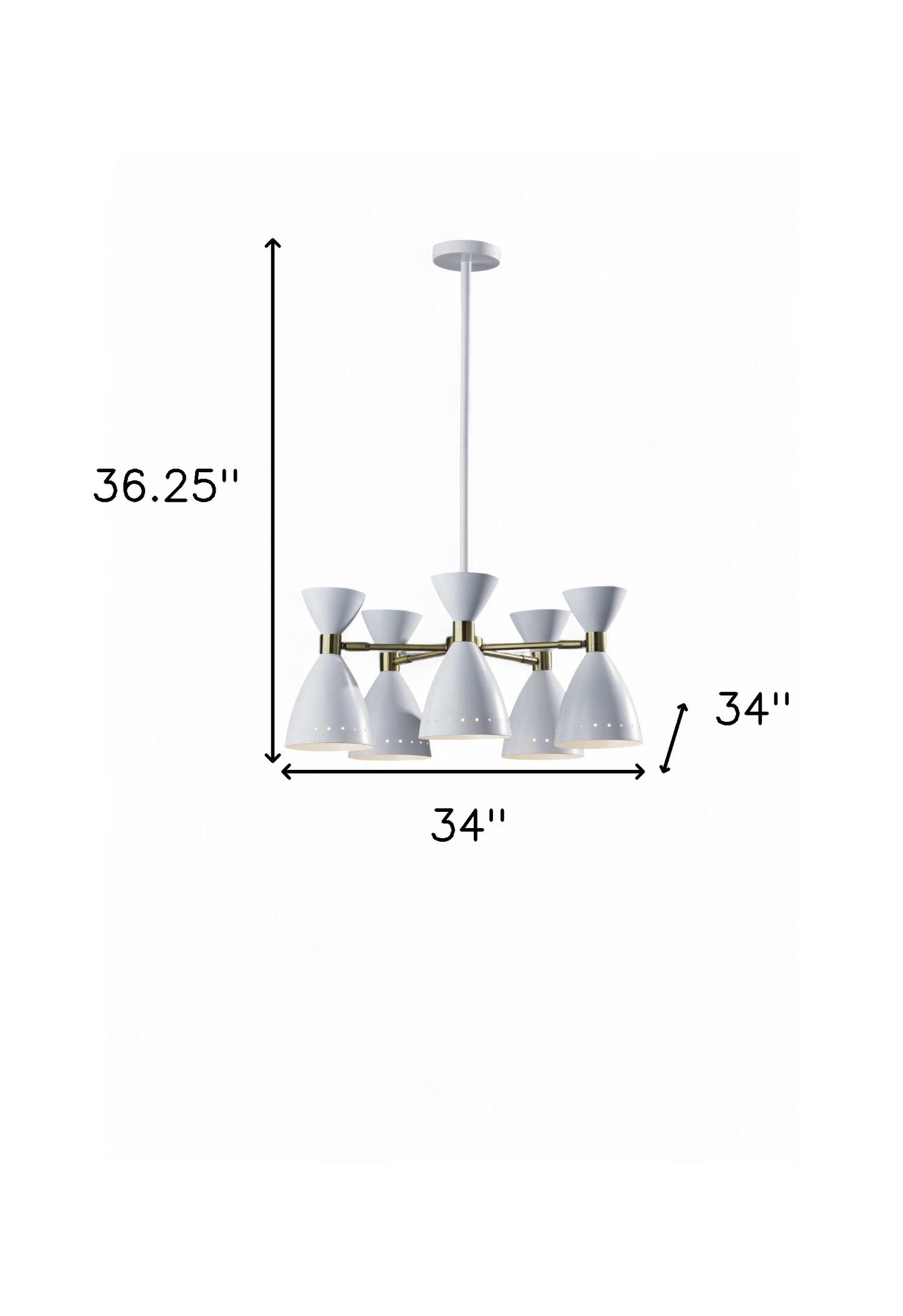 Cinco Diabolo Adjustable White Metal Pendant By Homeroots | Planters, Troughs & Cachepots | Modishstore - 7