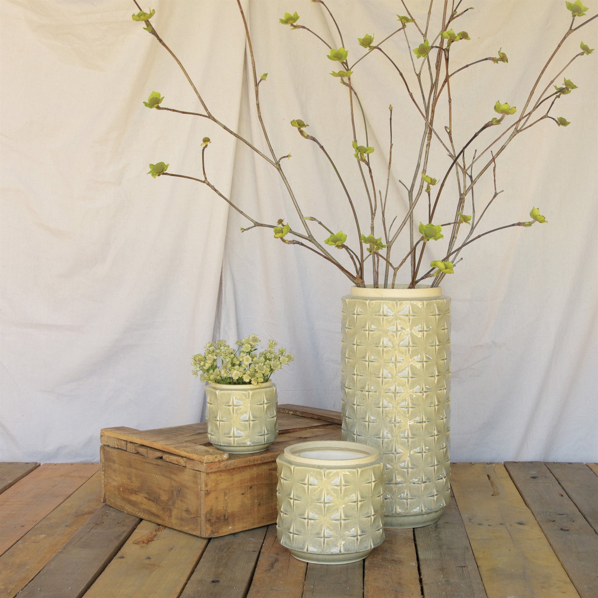 Gemma Cachepot - Large - Grey Set Of 4 By HomArt | Planters, Troughs & Cachepots | Modishstore - 2