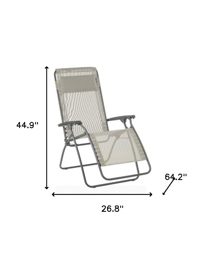 Gray Steel Outdoor Zero Gravity Chair By Homeroots | Outdoor Chairs | Modishstore - 6