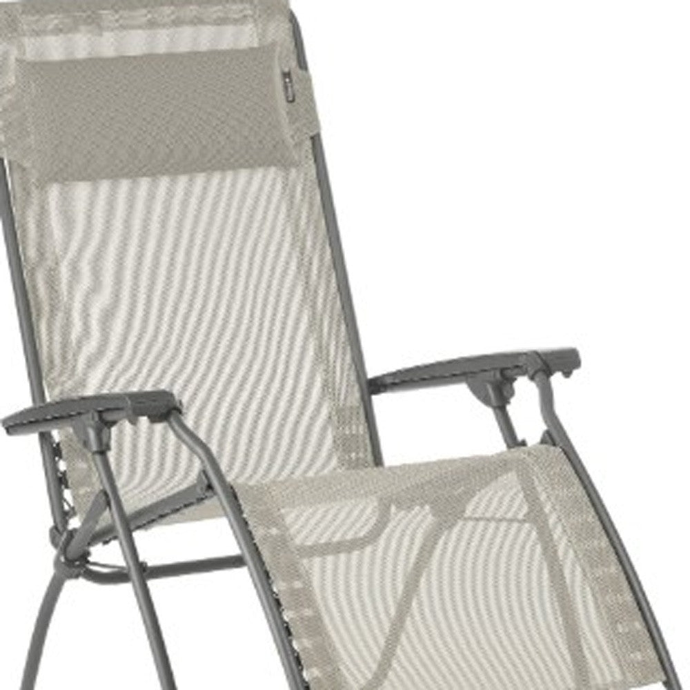 Gray Steel Outdoor Zero Gravity Chair By Homeroots | Outdoor Chairs | Modishstore - 5