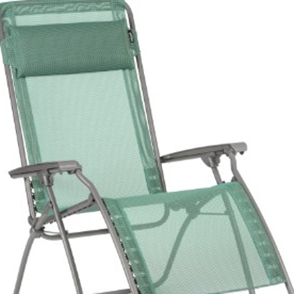 Green Metal Outdoor Zero Gravity Chair with Green Cushion By Homeroots | Outdoor Chairs | Modishstore - 7