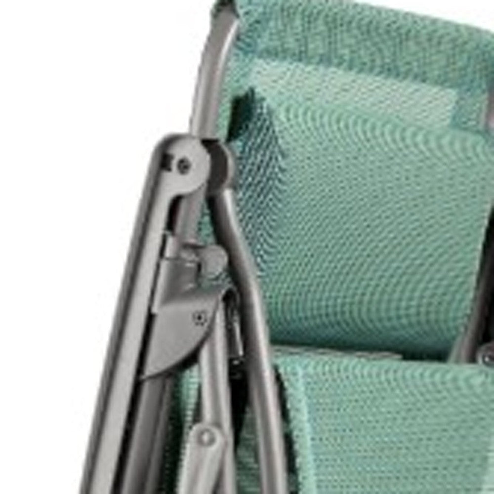 Green Metal Outdoor Zero Gravity Chair with Green Cushion By Homeroots | Outdoor Chairs | Modishstore - 8