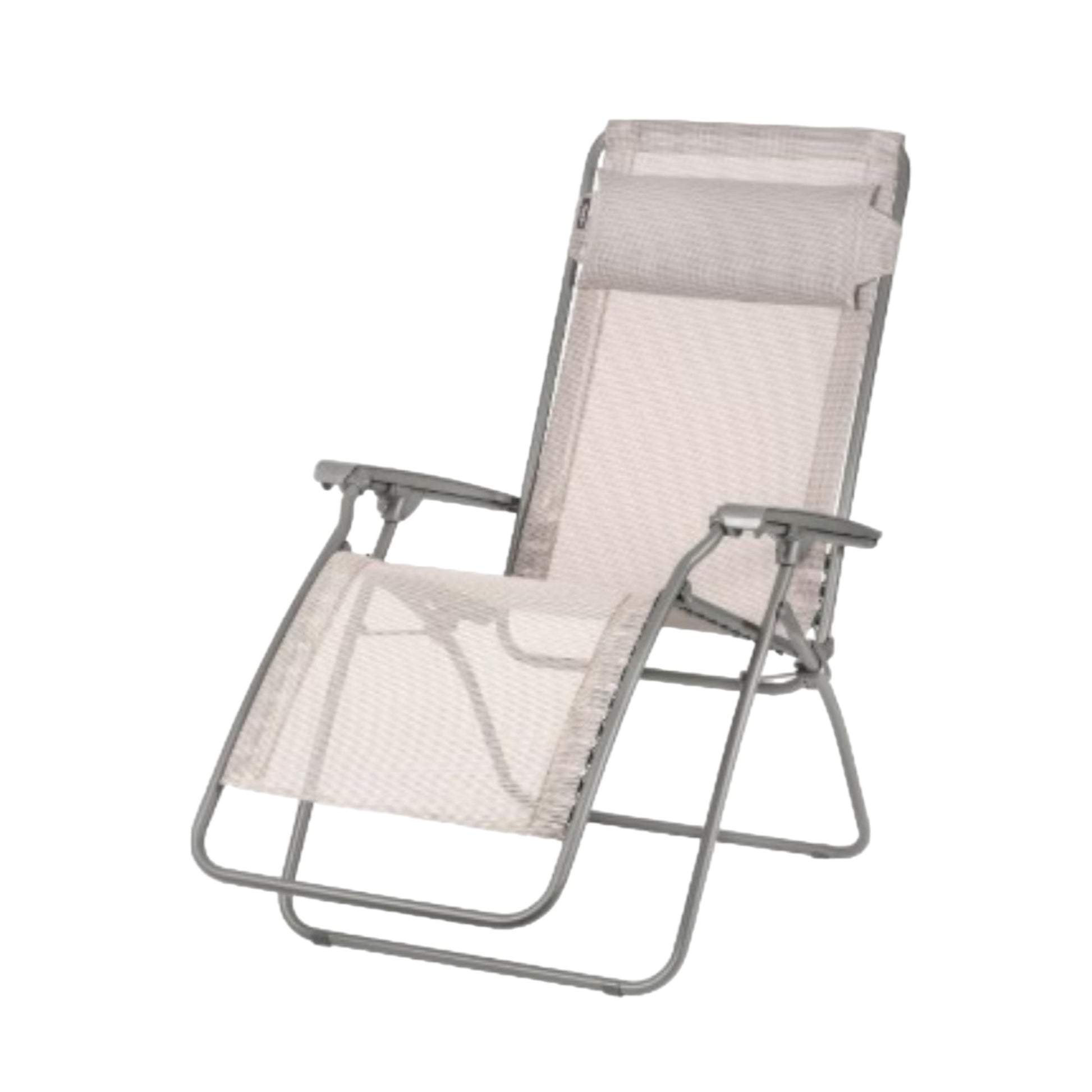 Ivory Steel Outdoor Zero Gravity Chair with Ivory Cushion By Homeroots | Outdoor Chairs | Modishstore - 2