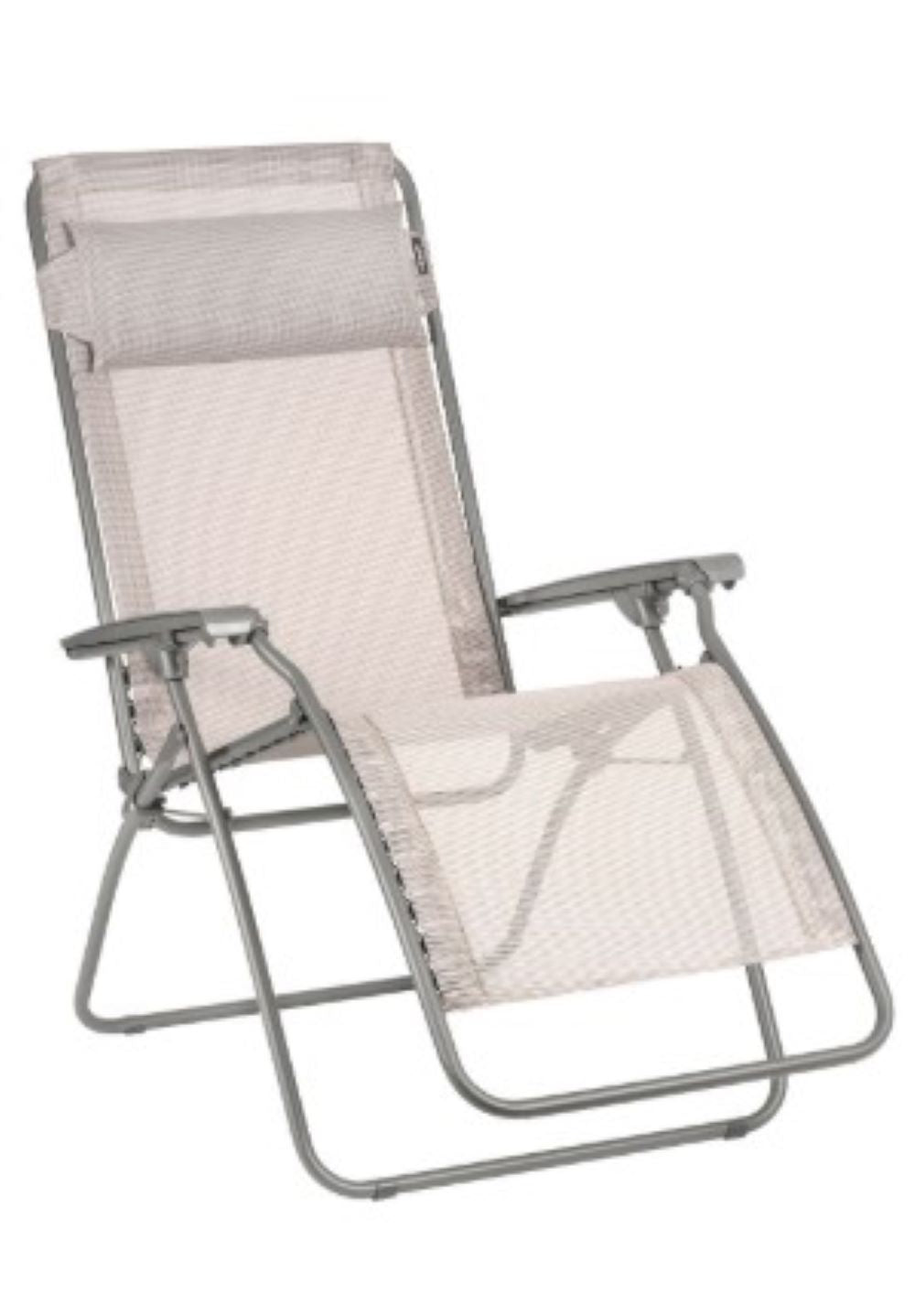 Ivory Steel Outdoor Zero Gravity Chair with Ivory Cushion By Homeroots | Outdoor Chairs | Modishstore - 3