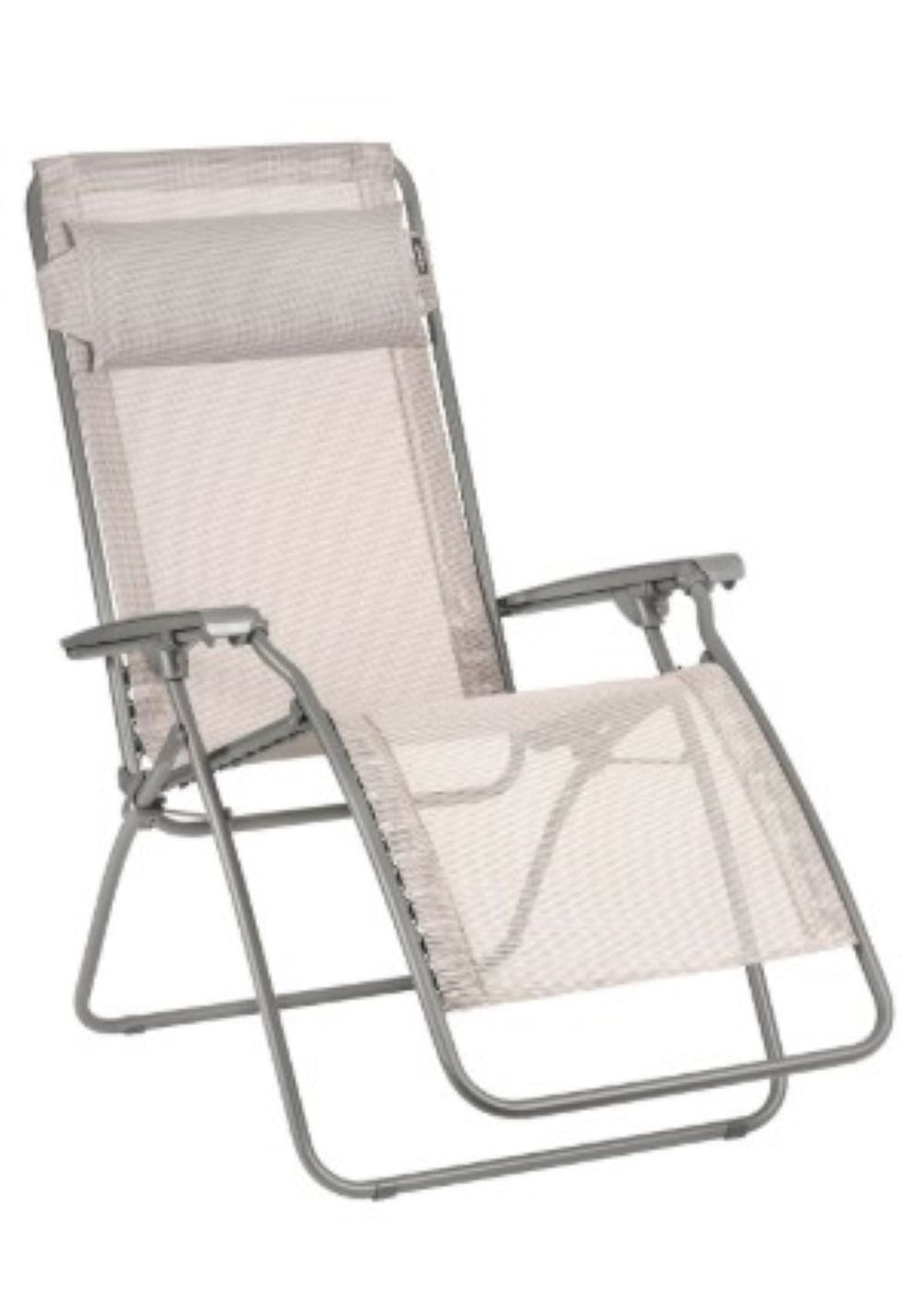 Ivory Steel Outdoor Zero Gravity Chair with Ivory Cushion By Homeroots | Outdoor Chairs | Modishstore - 3