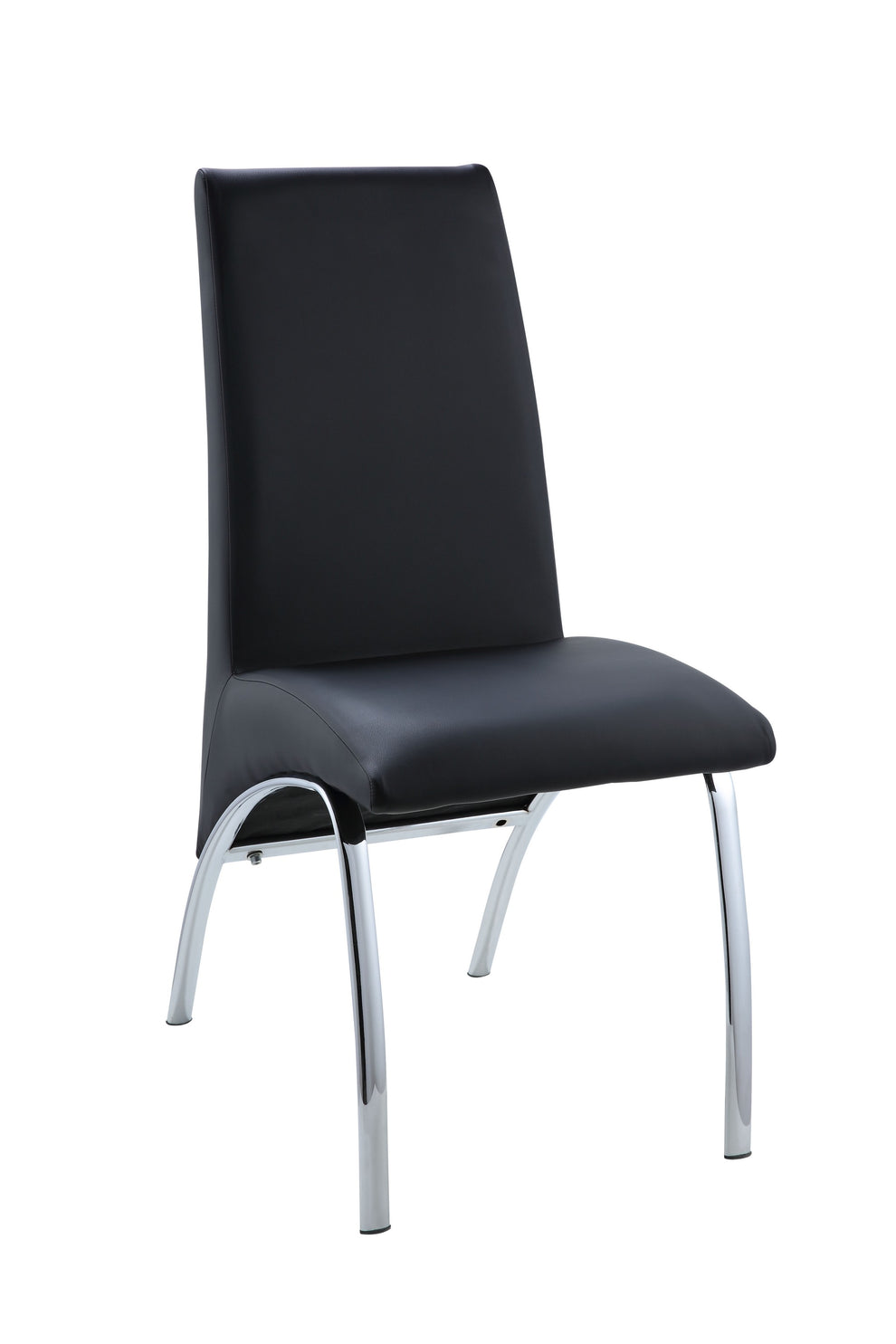 Set of Two Silver Upholstered Faux Leather Dining Side Chairs By Homeroots | Dining Chairs | Modishstore - 3