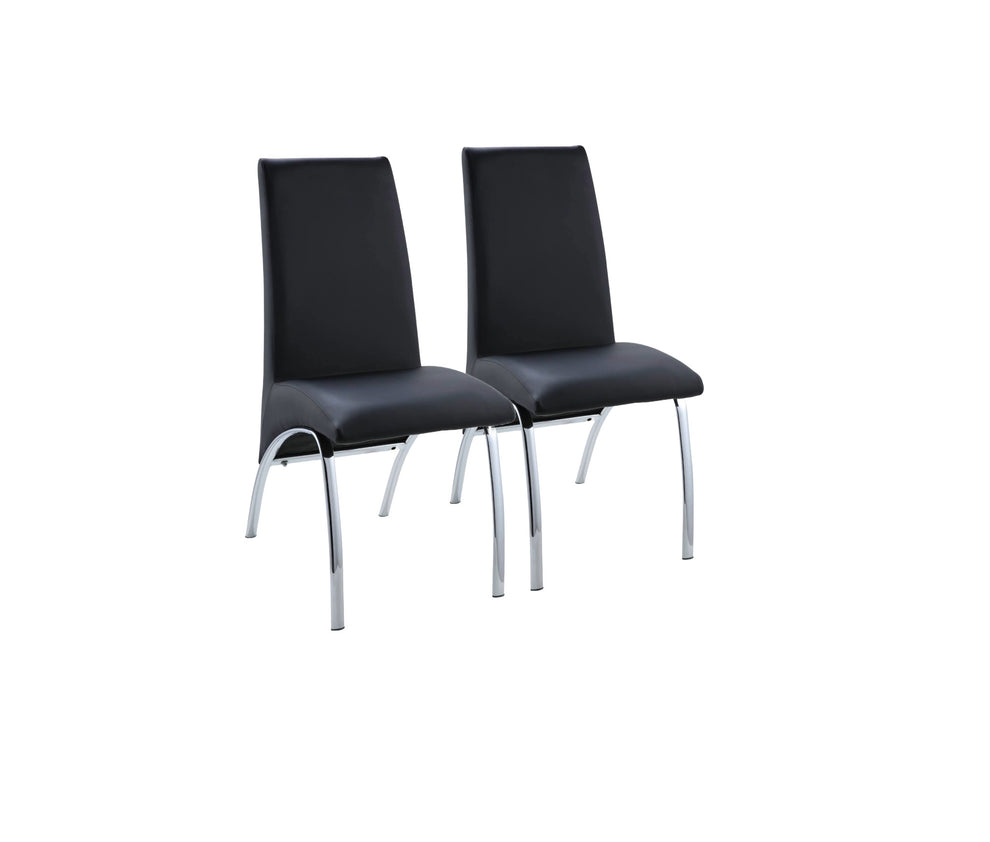 Set of Two Silver Upholstered Faux Leather Dining Side Chairs By Homeroots | Dining Chairs | Modishstore - 2