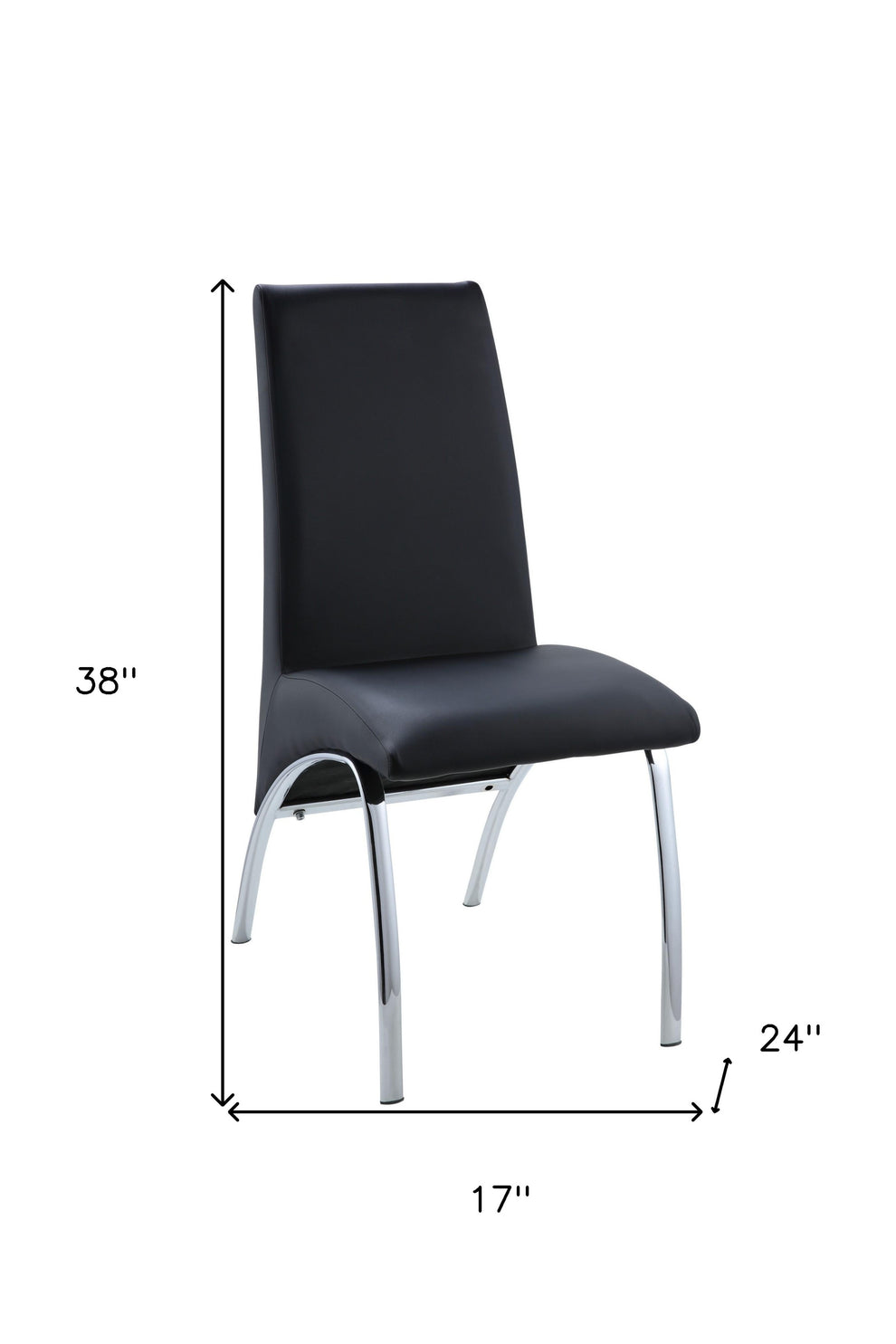 Set of Two Silver Upholstered Faux Leather Dining Side Chairs By Homeroots | Dining Chairs | Modishstore - 7