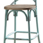 Brown And Sky Blue Iron Bar Chair By Homeroots | Bar Stools | Modishstore - 1