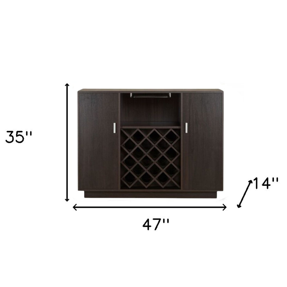 Espresso Server with Two Doors By Homeroots | Sideboards | Modishstore - 5