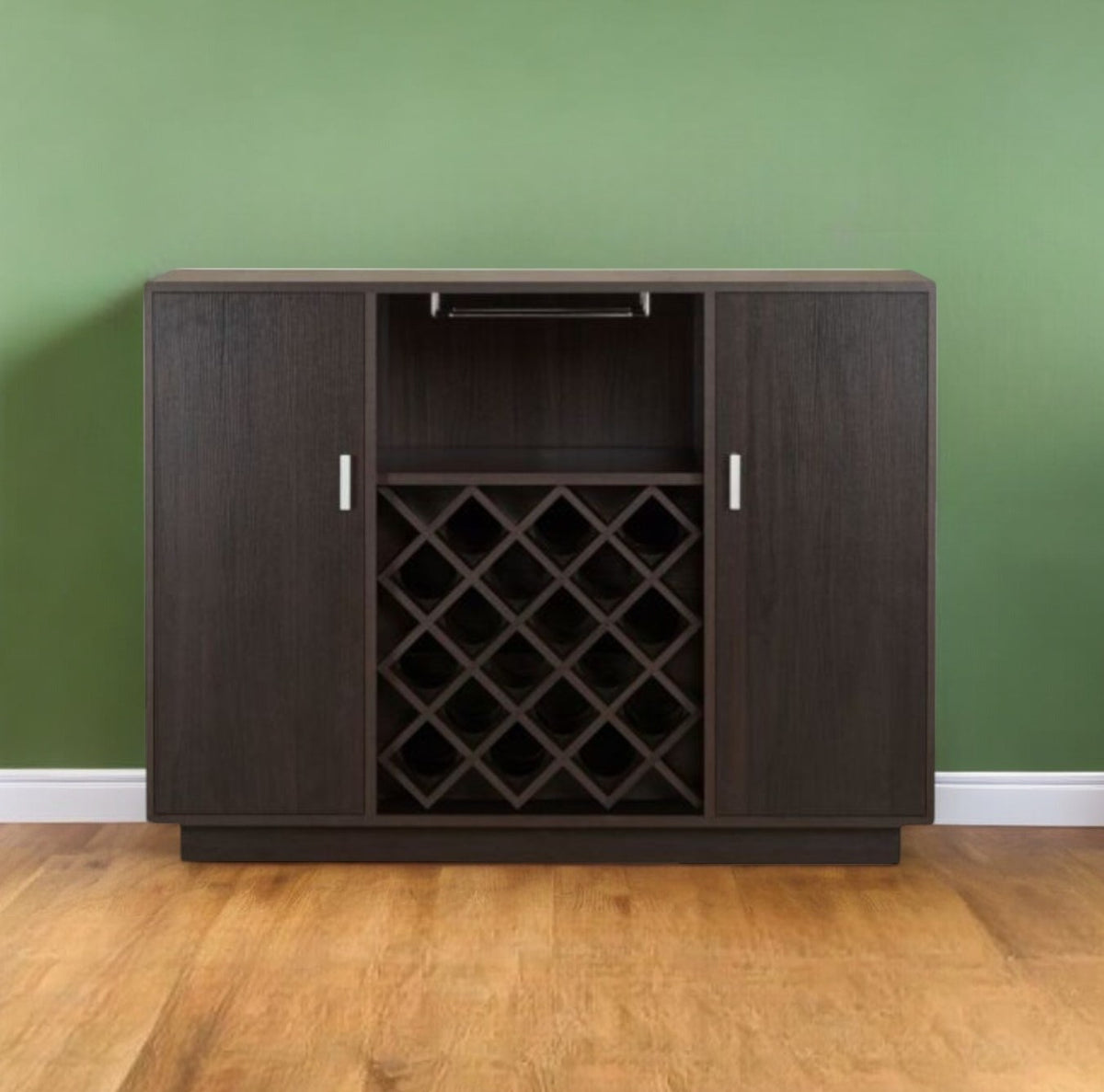 Espresso Server with Two Doors By Homeroots | Sideboards | Modishstore - 1