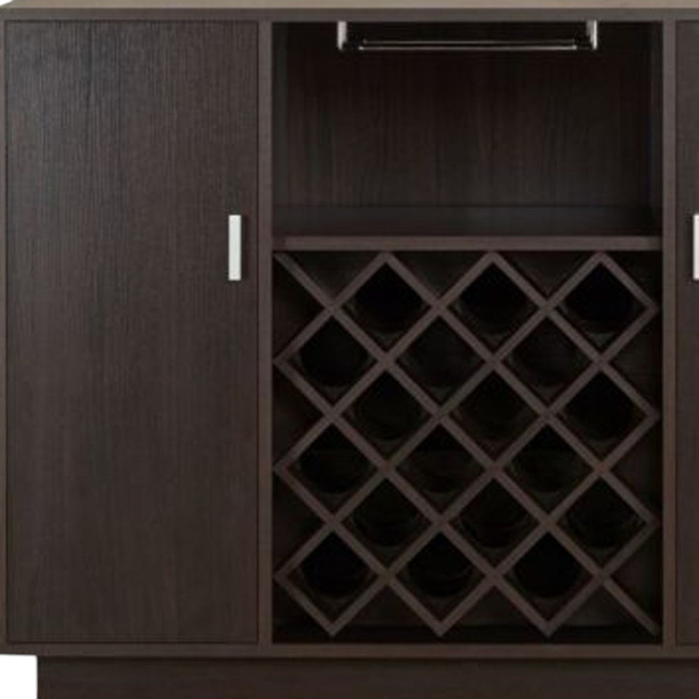 Espresso Server with Two Doors By Homeroots | Sideboards | Modishstore - 4