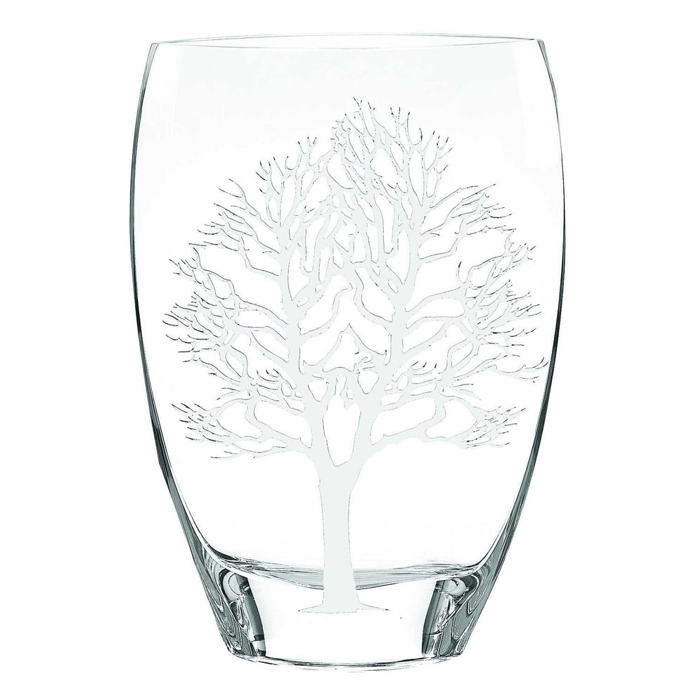 Clear And White Tree Of Life Oval Lead Free Crystal Table Vase By Homeroots | Vases | Modishstore - 4